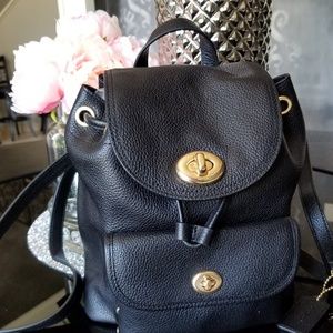 NWT Coach mini backpack - black w/gold hardware